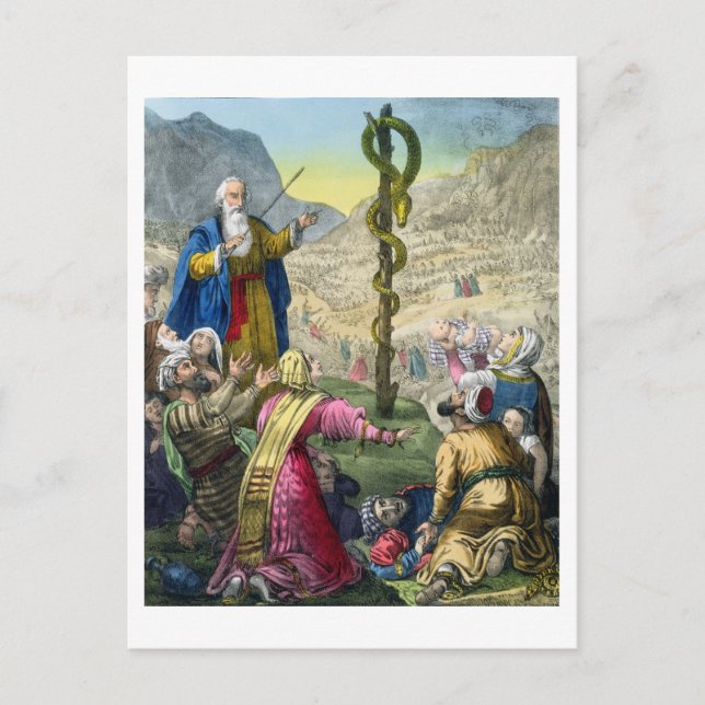 Postal The Brazen Serpent, de una biblia impresa por Edwa (Anverso)