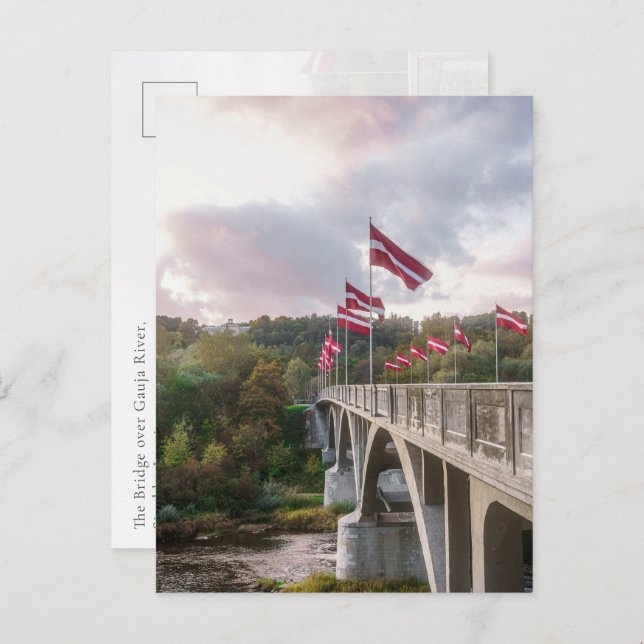 Postal The Bridge over Gauja River, Sigulda, Latvia (Anverso / Reverso)