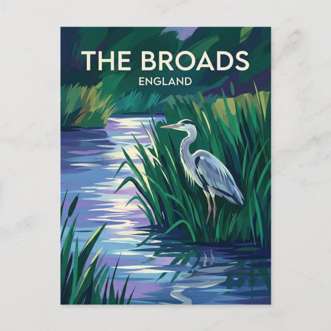Postal The Broads Reino Unido (Anverso)