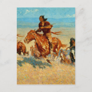 Postal The Buffalo Runners de Frederic Remington (1909)