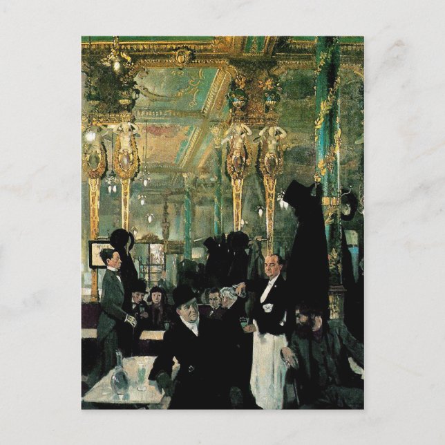 Postal The Café Royal, Londres, por William Orpen (1912) (Anverso)