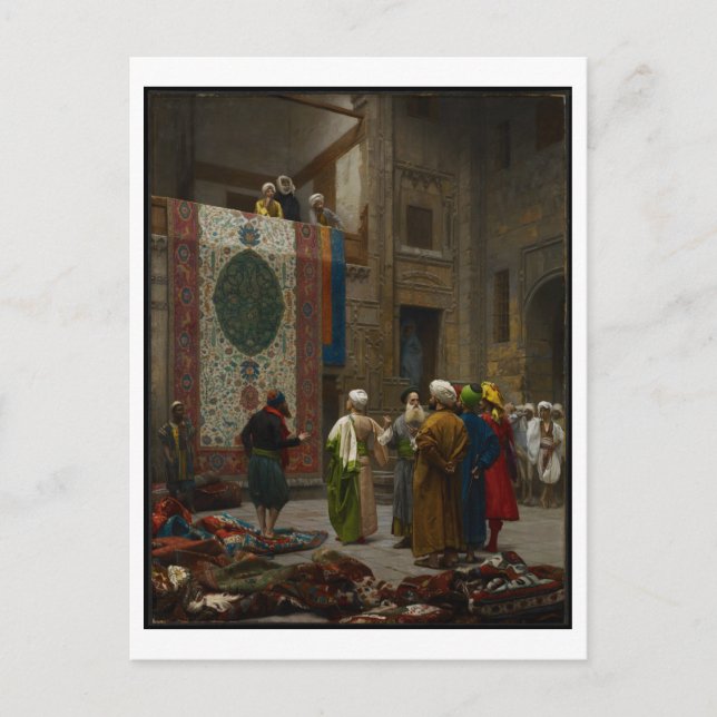 Postal The Carpet Merchant, c.1887 (aceite sobre lienzo) (Anverso)