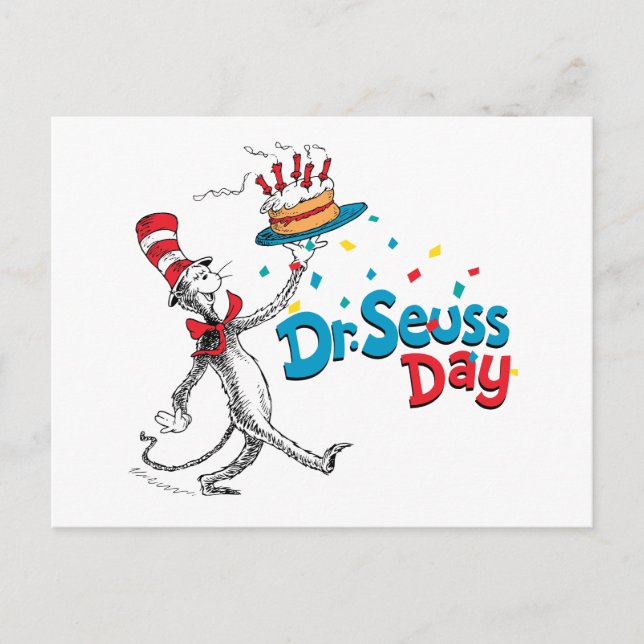 Postal The Cat in the Hat | Dr. Seuss Day (Anverso)