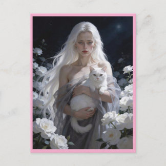 Postal The cat woman in the night