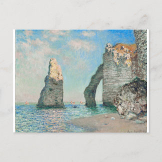 Postal The Cliffs at Etretat 1885 by Claude Monet