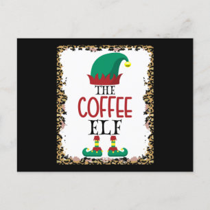 Postal The Coffee Elf Leopard Elf Christmas Gift