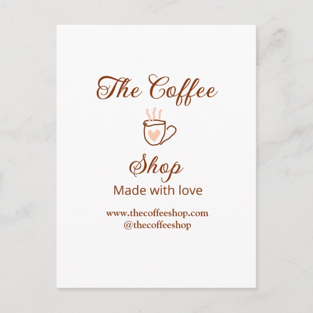 Postal The coffee shop and website social media business  (Anverso)