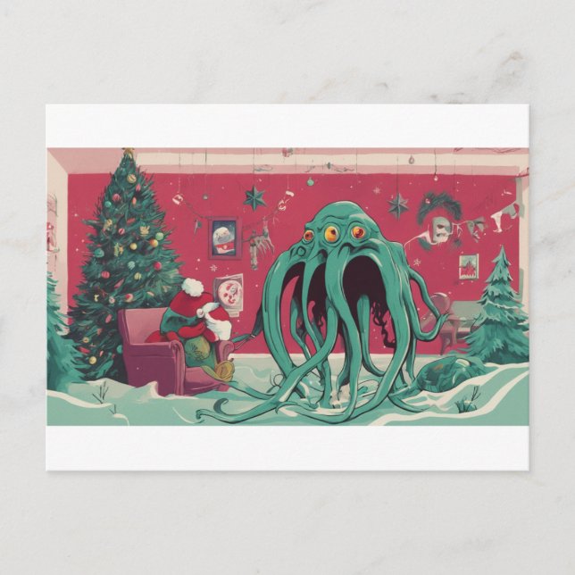 Postal The Cthulhu Spirits of Christmas (Anverso)