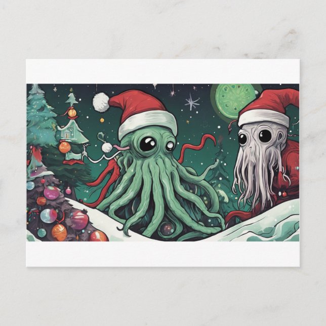 Postal The Cthulhu Spirits of Christmas  (Anverso)