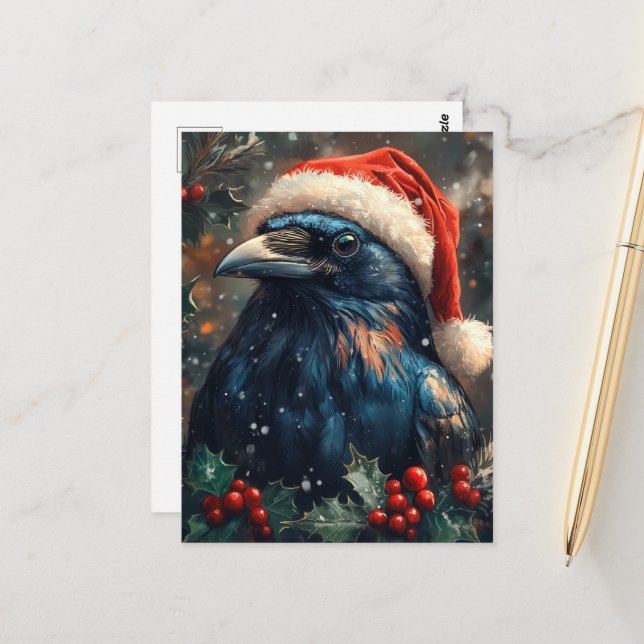 Postal The Cute Christmas Raven (Anverso/Reverso In Situ)