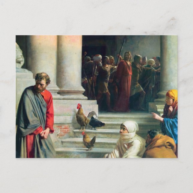 Postal The Denial of Peter by Carl Bloch (Anverso)