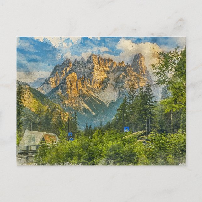 Postal The Dolomites Italy - Watercolor Splash Painting (Anverso)