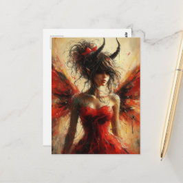 Postal The Fairy with Horns on Her Head