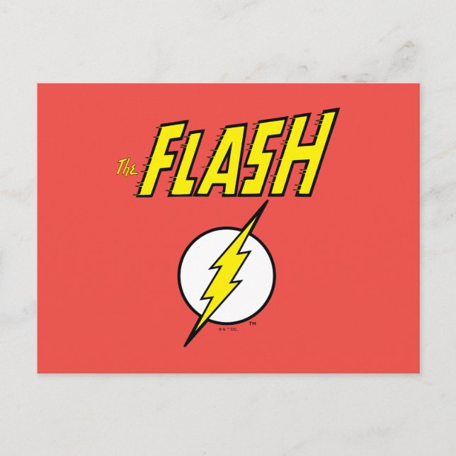 Postal The Flash Name & Lightning Bolt Logo (Anverso)