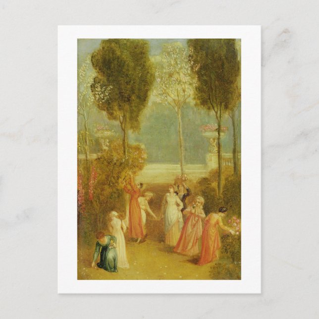 Postal The Garden, c.1820 (aceite en panel) (Anverso)