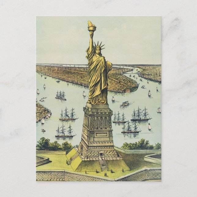 Postal The Great Bartholdi Statue, Statue of Liberty (Anverso)