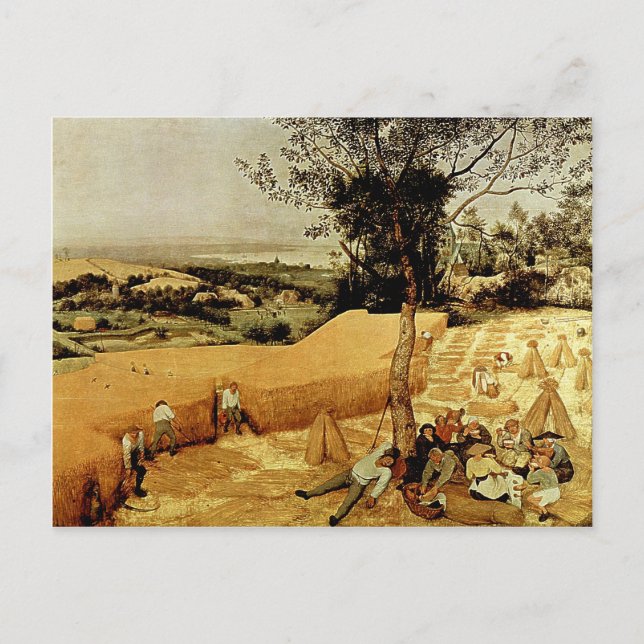 Postal The Harvesters de Pieter Bruegel (1565) (Anverso)