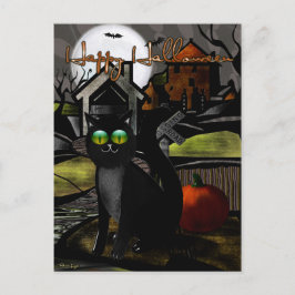 Postal The Haunted Hills Folk Art HALLOWEEN