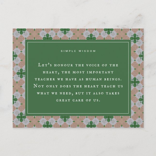 Postal The Heart, Our Greatest Teacher Motivational Card (Anverso)