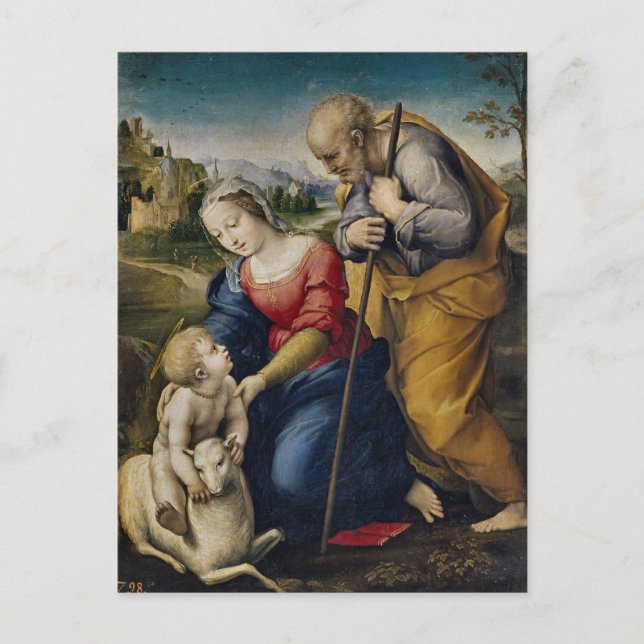 Postal The Holy Family by Raphael (Anverso)