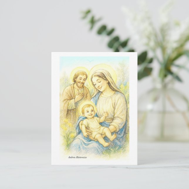 Postal The Holy Family - Nativity (Anverso de pie)