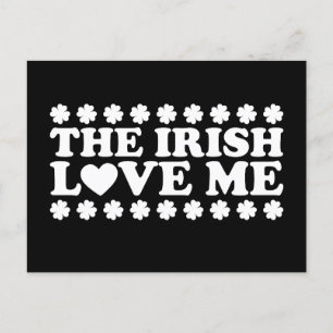 Postal The Irish Love Me Shamrock St Patrick's Day Retro