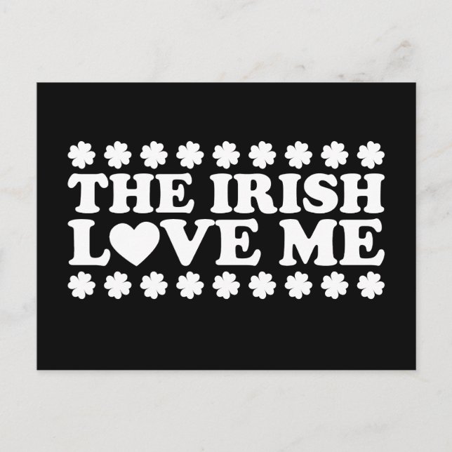 Postal The Irish Love Me Shamrock St Patrick's Day Retro (Anverso)