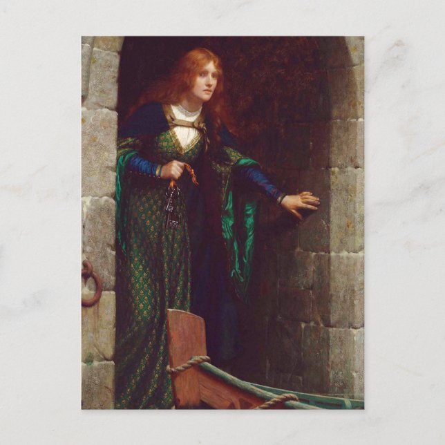 Postal The Keys, c. 1909 por Edmund Blair Leighton (Anverso)