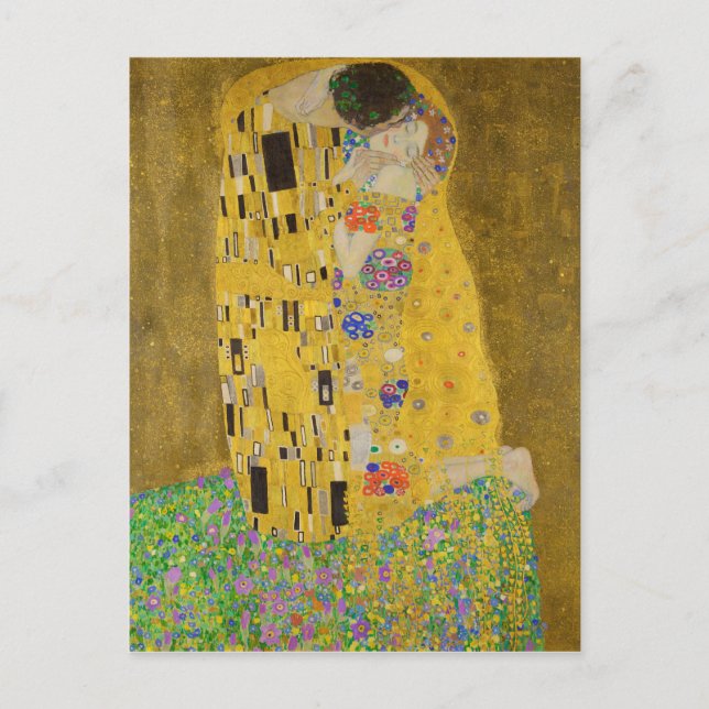 Postal The Kiss (Lovers) de Gustav Klimt (1908-1909) (Anverso)