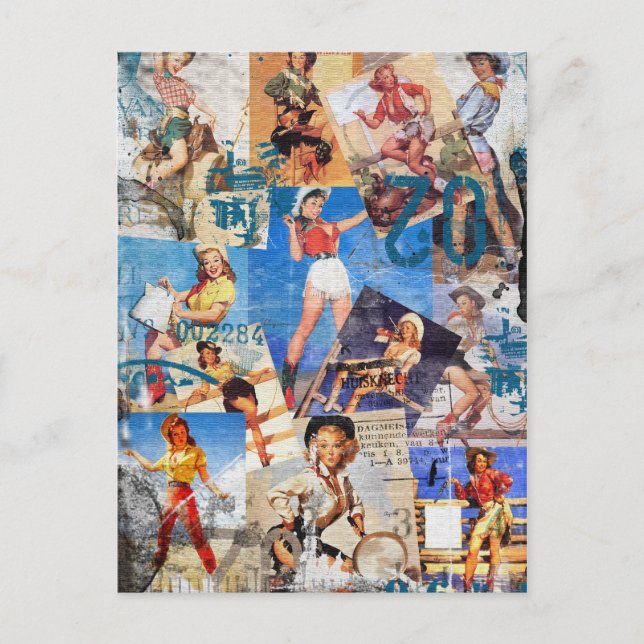 Postal The Kitsch Bitsch : Cowgirl Pin-Ups Destruida No.  (Anverso)