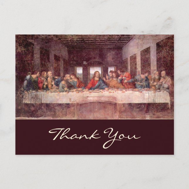 Postal The Last Supper by Leonardo da Vinci (Anverso)