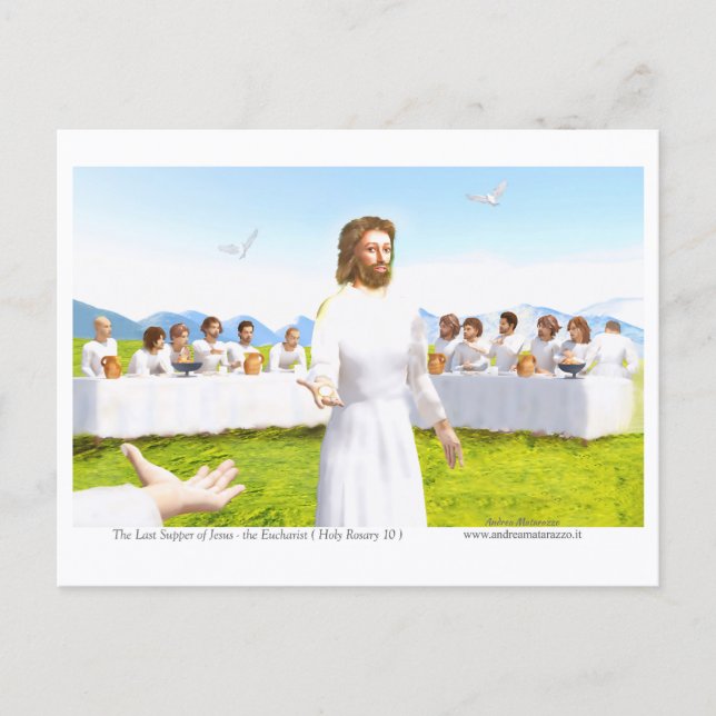 Postal The Last Supper of Jesus - Eucharist (Anverso)