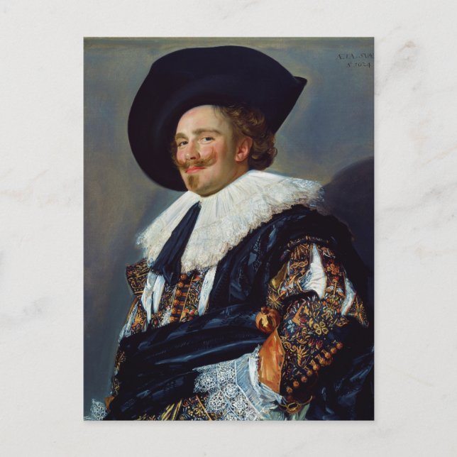 Postal The Laughing Cavalier de Frans Hals (1624) (Anverso)