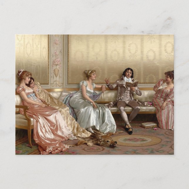 Postal The Lecture by Vittorio Reggianini (Anverso)
