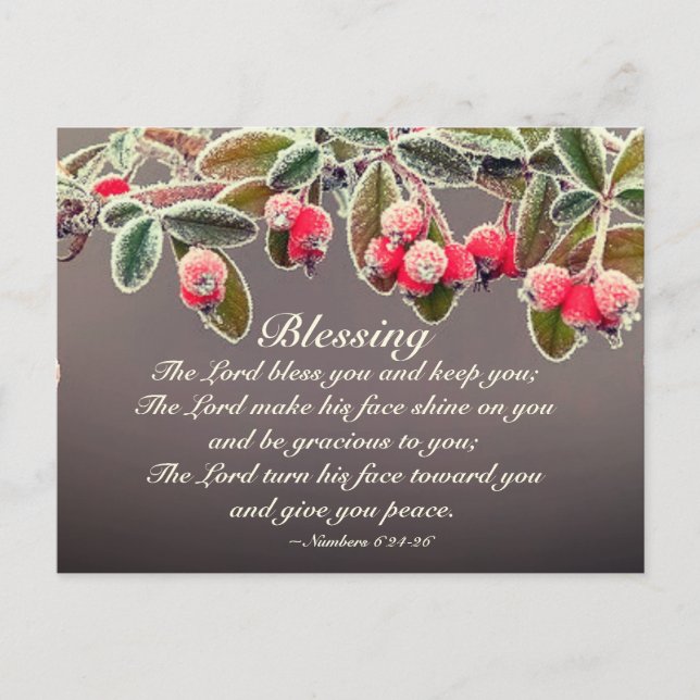 Postal The Lord Bless You Numbers 6:24-26 Scripture (Anverso)