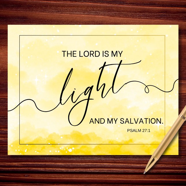 Postal The Lord Is My Light Psalm 27 1 Christian Faith (Subido por el creador)