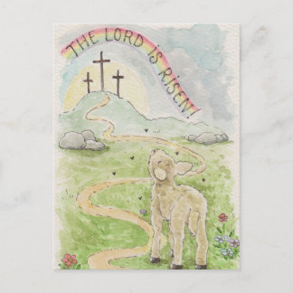 Postal The Lord Is Risen Lamb Card