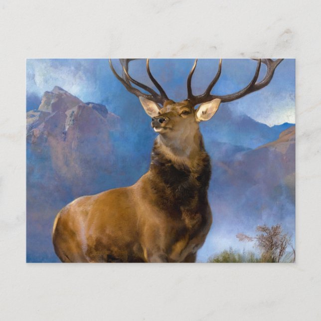 Postal The Monarch of the Glen by Edwin Landseer (Anverso)
