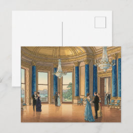 Postal The Music Room of Buckingham Japanese Woodblock Pr