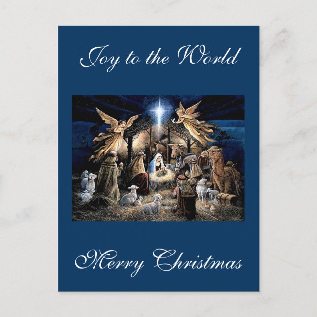 Postal The Nativity of Baby Jesus Christmas Greetings (Anverso)