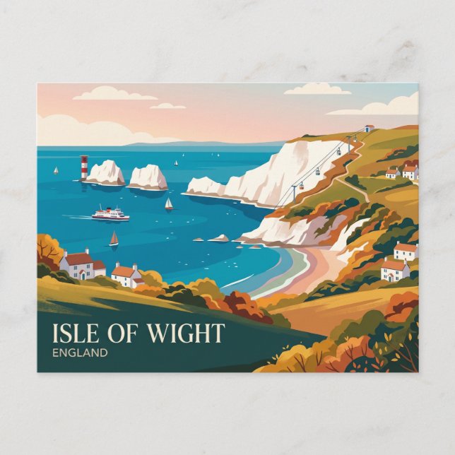 Postal The Needles, Isla de Wight Inglaterra (Anverso)