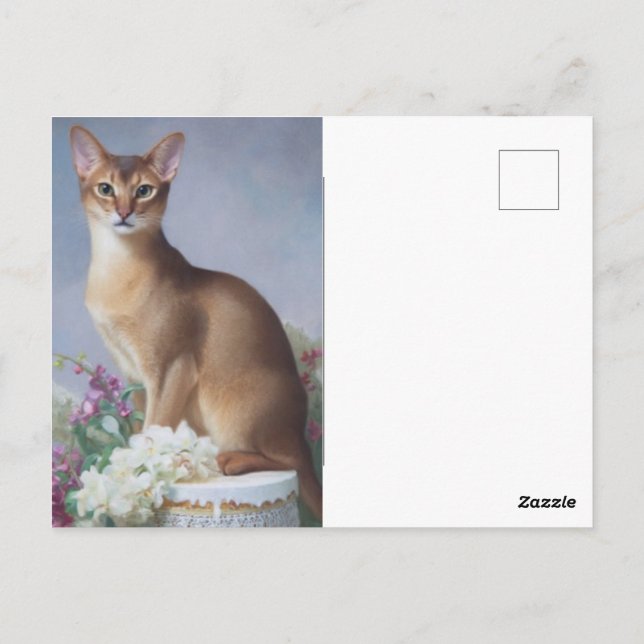 Postal The Poised Abyssinian – Elegant Cat Postcard (Reverso)