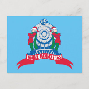 Postal The Polar Express   Elfos De Pie Junto al Tren