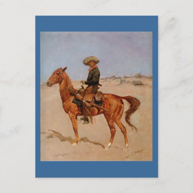 Postal The Puncher de Frederic Remington (1895) (Anverso)