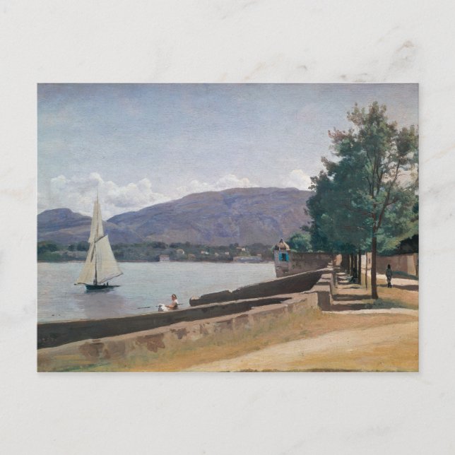 Postal The Quai des Paquis, Ginebra, c.1842 (Anverso)