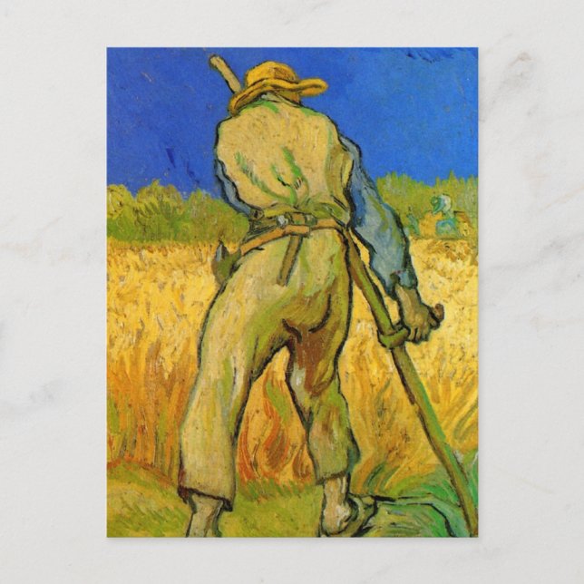 Postal The Reaper (después de Millet) de Vincent van Gogh (Anverso)