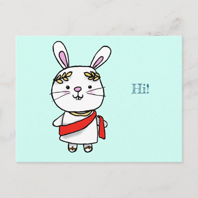 Postal The Roman rabbit emperor greets you (Anverso)