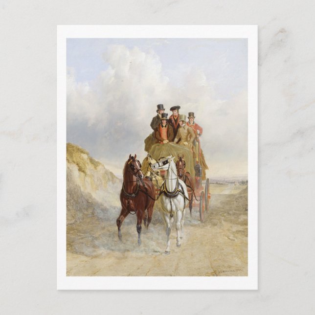 Postal The Royal Mail Coach on the Road, 1841 (petróleo e (Anverso)
