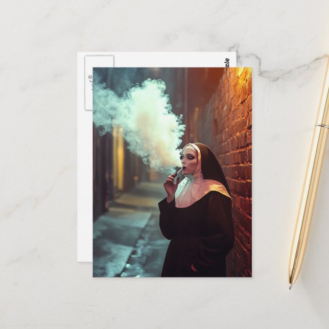 Postal The Smoking Nun (Anverso/Reverso In Situ)