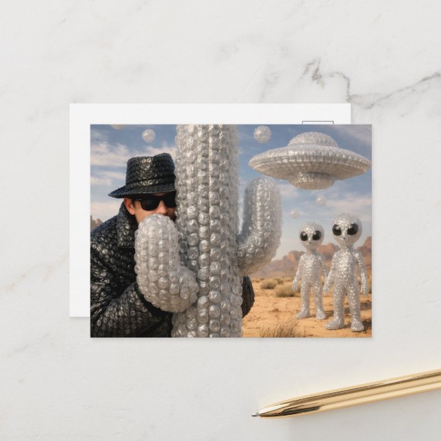 Postal The spy in the desert with the aliens (Anverso/Reverso In Situ)